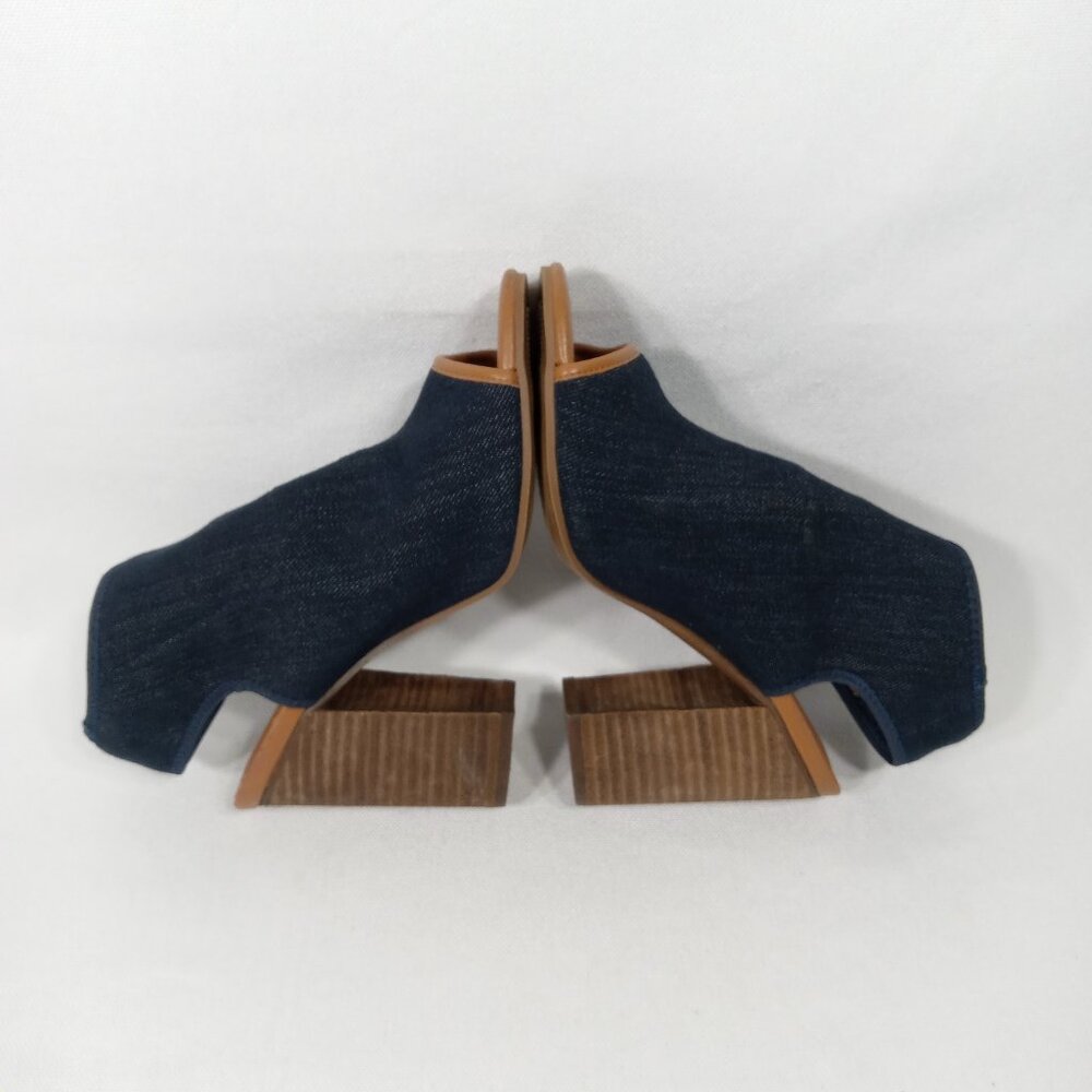 CATO Navy Blue Jean Denim Look Open-Toe Sandals Womens Size 8 - Picture 7 of 16